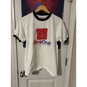 Vintage 1997 JavaOne Developer Conference Ringer T-Shirt Apple IBM Oracle L